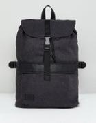 Asos Backpack In Charcoal Melton With Clip Detail - Gray