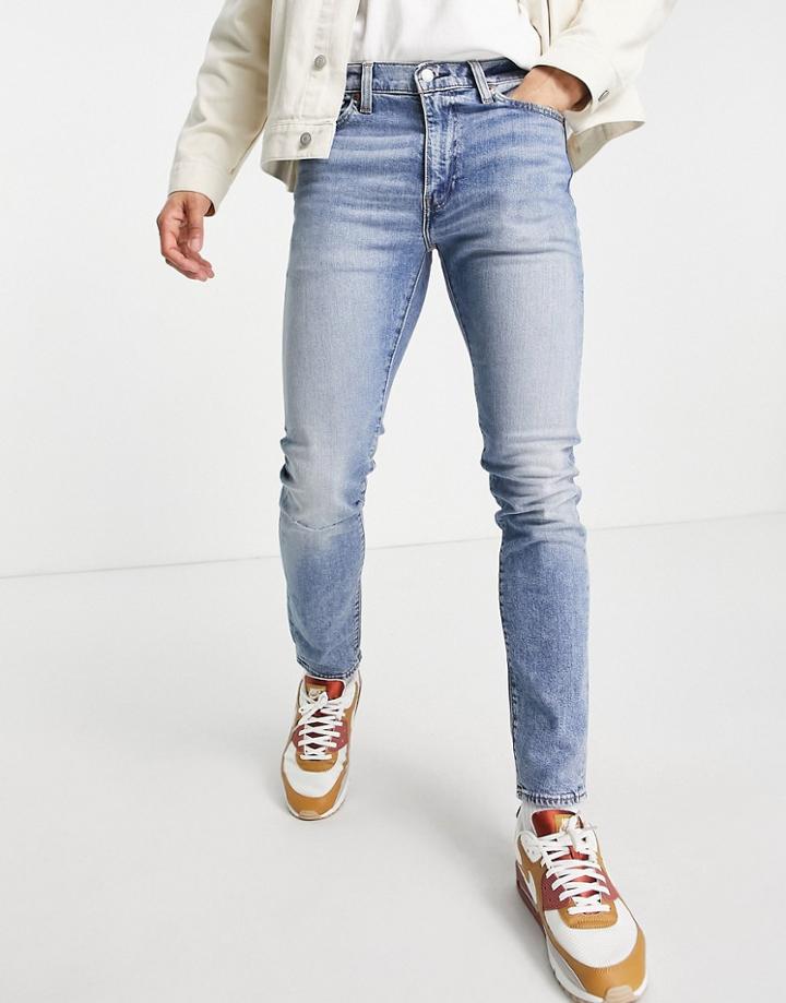 Levi's 510 Skinny Fit Jeans In Hard Hitter Distressed Flex Stretch Light Indigo Worn In Wash-blues