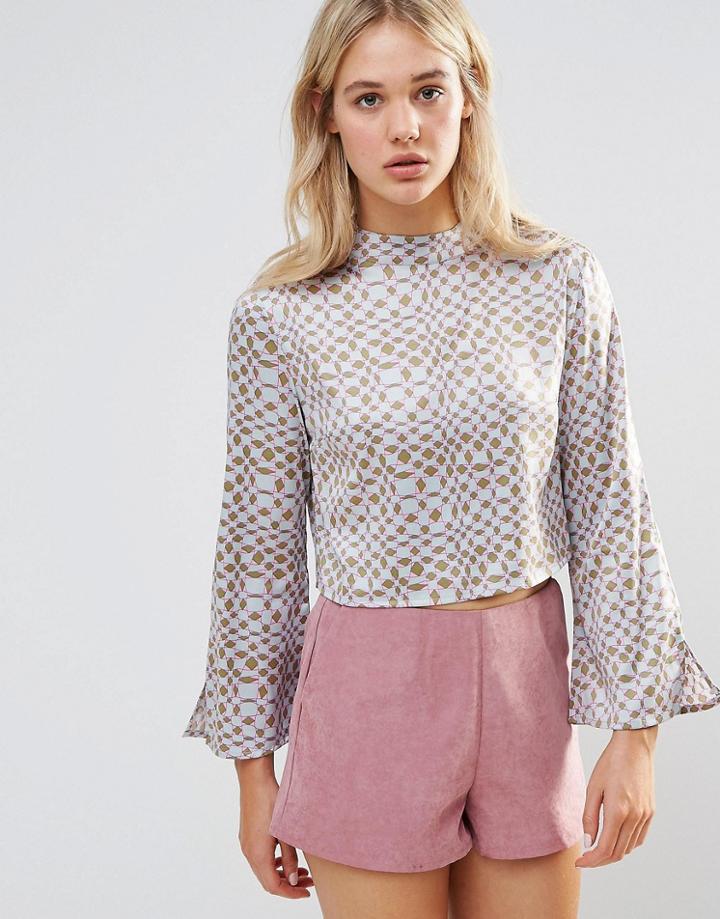 Neon Rose Solange High Neck Top - Multi