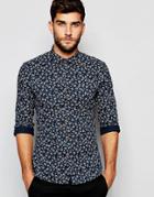 Asos Skinny Floral Shirt With Long Sleeves