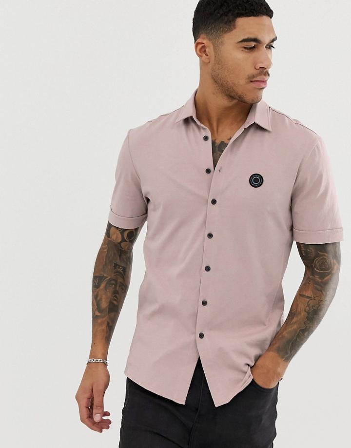 Religion Jersey Shirt With Logo In Pink - Pink