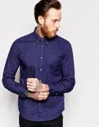 Wrangler All Over Floral Prnt Shirt - Medieval Blue