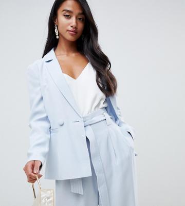 Forever New Petite Relaxed Blazer In Sky Blue - Blue