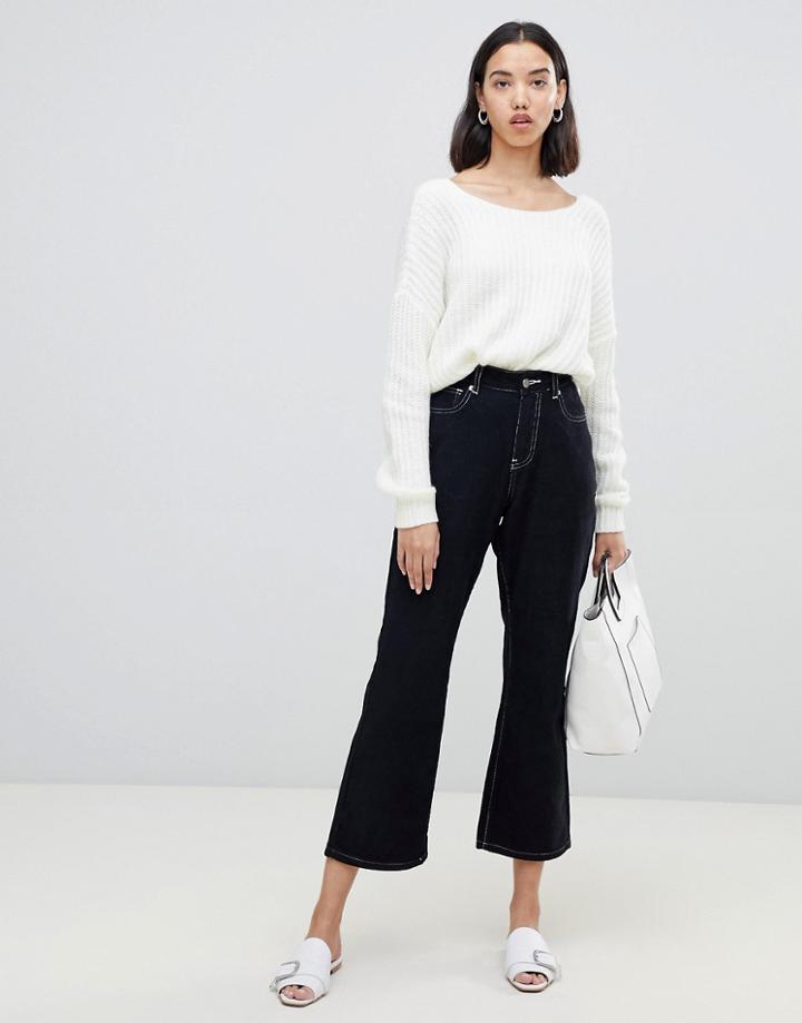 Fae Cropped Kick Flare Corduroy Two-piece Pants-black