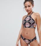 Bershka Bikini Bottom In Tile Print
