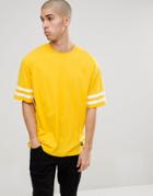 Only & Sons Oversized T-shirt With Arm Stripe - Yellow