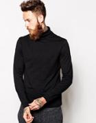 Asos Long Sleeve T-shirt With Roll Neck - Black