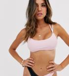 Unique21 Spaghetti Scoop Front Bikini Top - Pink