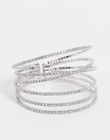 True Decadence Stacking Crystal Bracelets-silver