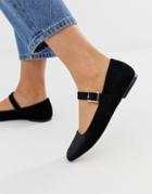 Asos Design Links Mary Jane Ballet Flats In Black