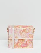 New Look Floral Print Box Cross Body Bag - Pink