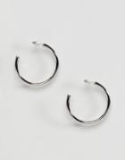 Asos Design Large Thick Hoop Earrings - Silver