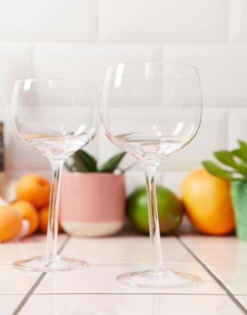 Jeray 2 Pack Tipsy Wine Glasses - Clear