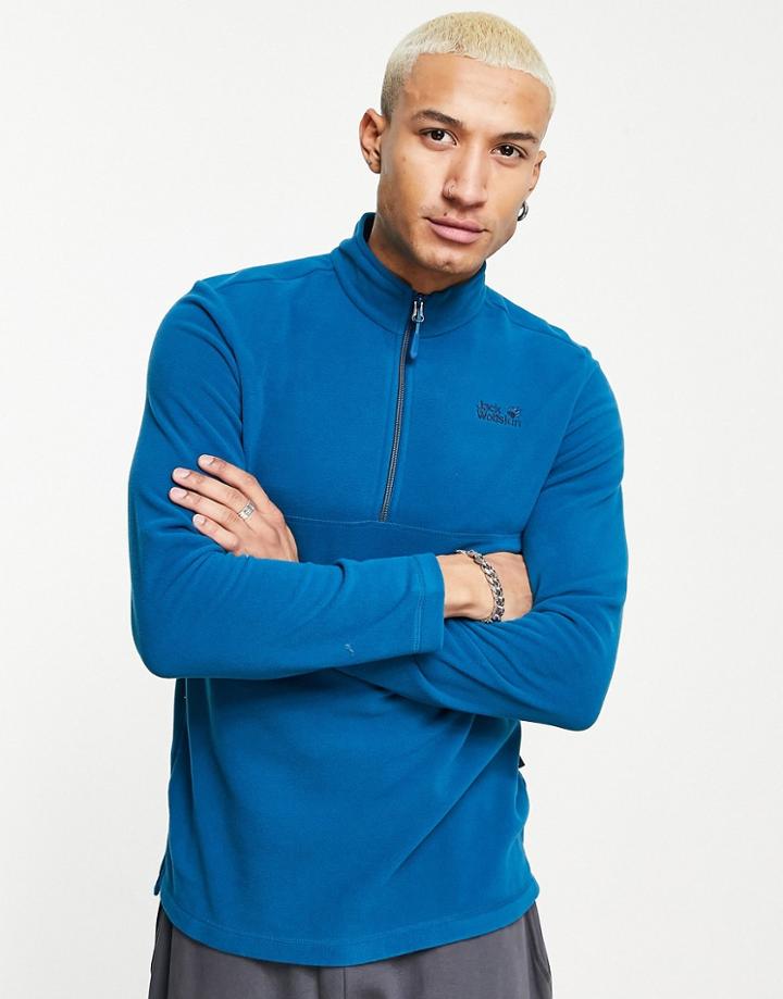 Jack Wolfskin Gecko 1/4 Zip Fleece In Blue-blues