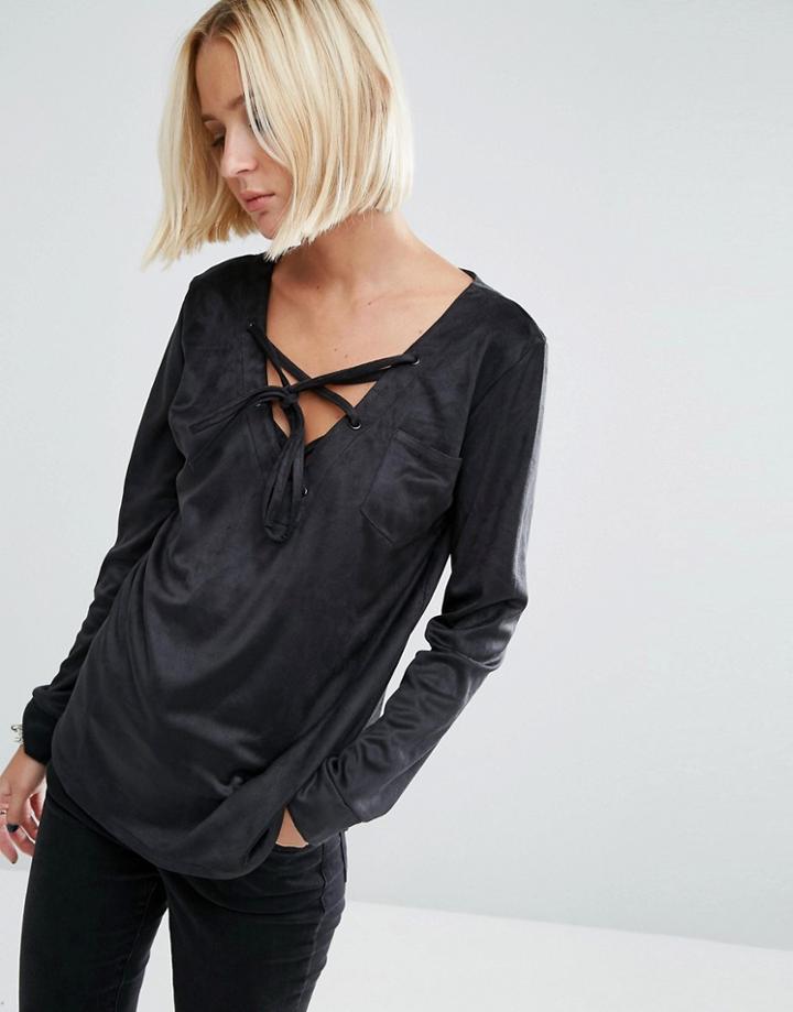 Uncivilised Drop Out Suedette Shirt - Black