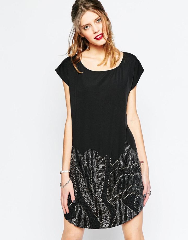 Religion Dissolve Dress With Sequins - Jet Black