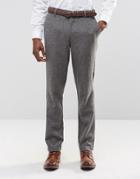 Asos Slim Smart Pants With Pocket Detail In Tweed - Gray