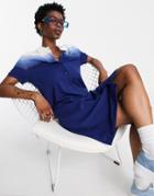 Lacoste Classic Ombre Polo Dress In Navy-blues