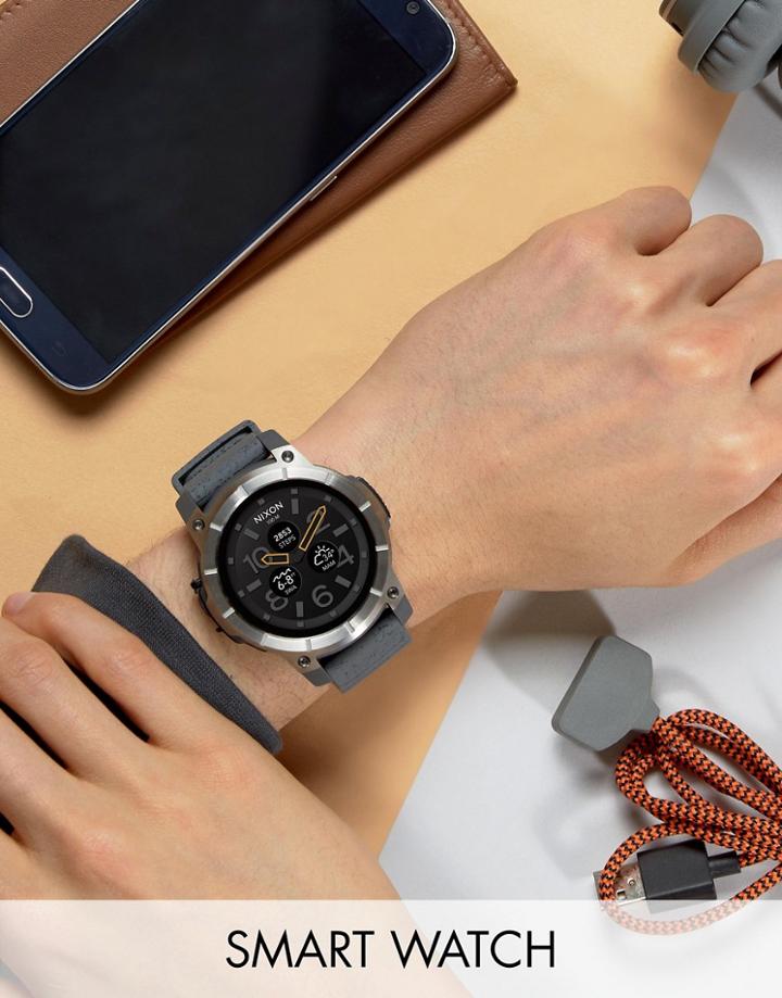 Nixon The Mission Smart Watch In Gray - Gray