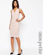 Asos Petite Contoured Pencil Midi Dress - Blush
