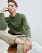 Original Penguin Long Sleeve Pique Polo Small Logo In Green Marl - Green