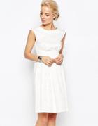Closet Midi Dress In Diamond Jacquard - Ivory