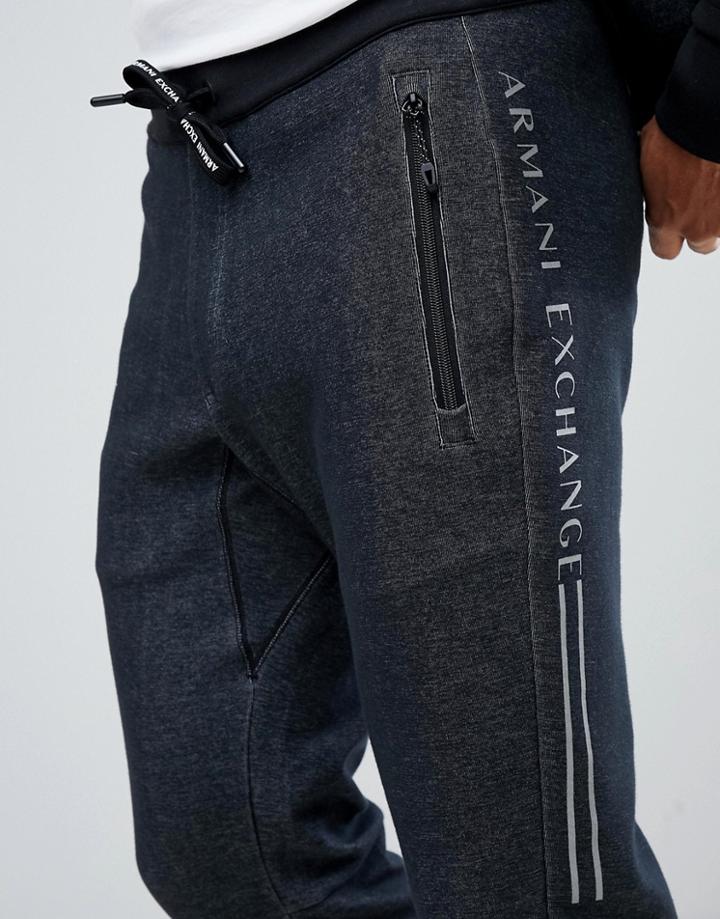 Armani Exchange Side Logo Sweat Joggers In Black - Black