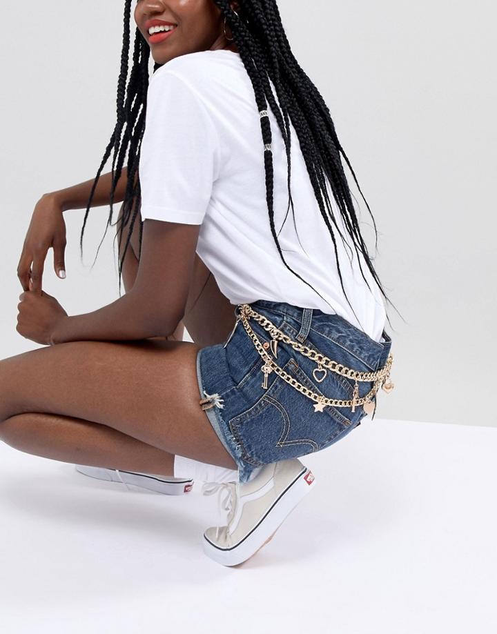 Asos Design Charm Chain Belt - Gold