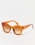 Svnx 90's Cat Eye Sunglases In Orange