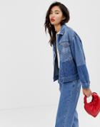 Iden Denin Oversized Trucker Jacket With Shadow Detail Two-piece With Organic And Recycled Cotton - Blue