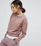 Asos Tall Oversized Cropped Sweatshirt - Pink