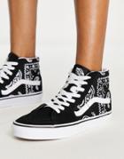 Vans Sk8-hi Sneakers In Black Bandana Print