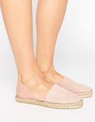 Pieces Jasha Blush 2 Part Suede Espadrilles - Pink
