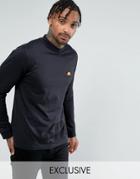Ellesse Long Sleeve T-shirt With Large Logo In Black - Black