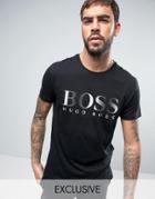 Boss Black By Hugo Boss Large Logo T-shirt In Regular Fit - Black