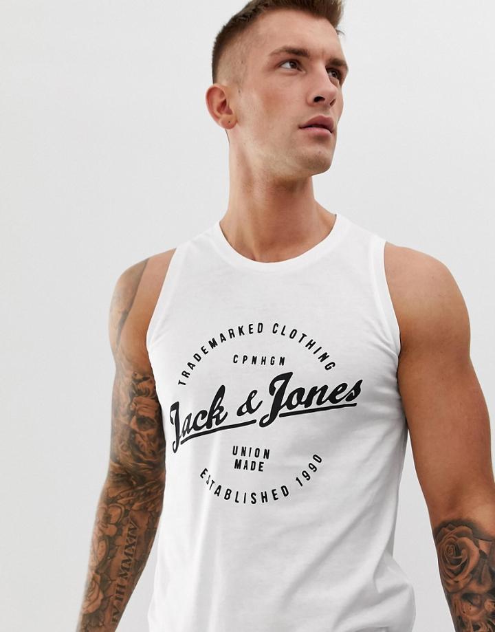 Jack & Jones Originals Big Logo Tanks-white