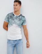 New Look T-shirt With Floral Fade Print In Green - Green