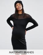 Noppies Maternity Mesh Insert Jersey Dress - Black