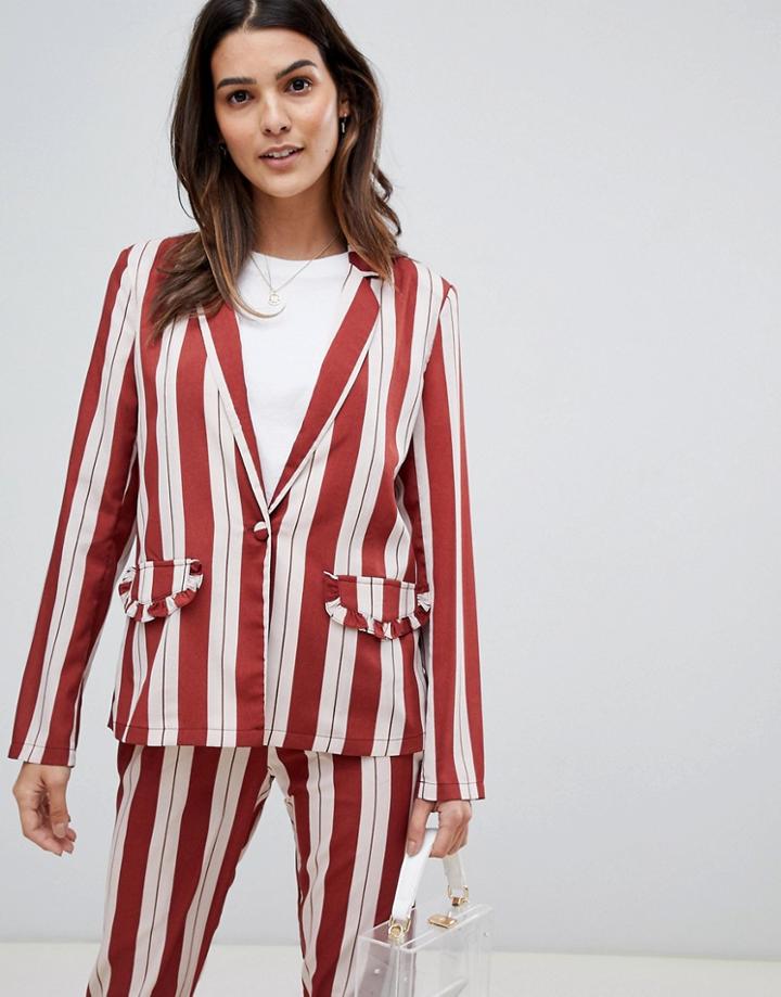 Vila Frill Pocket Stripe Blazer-multi