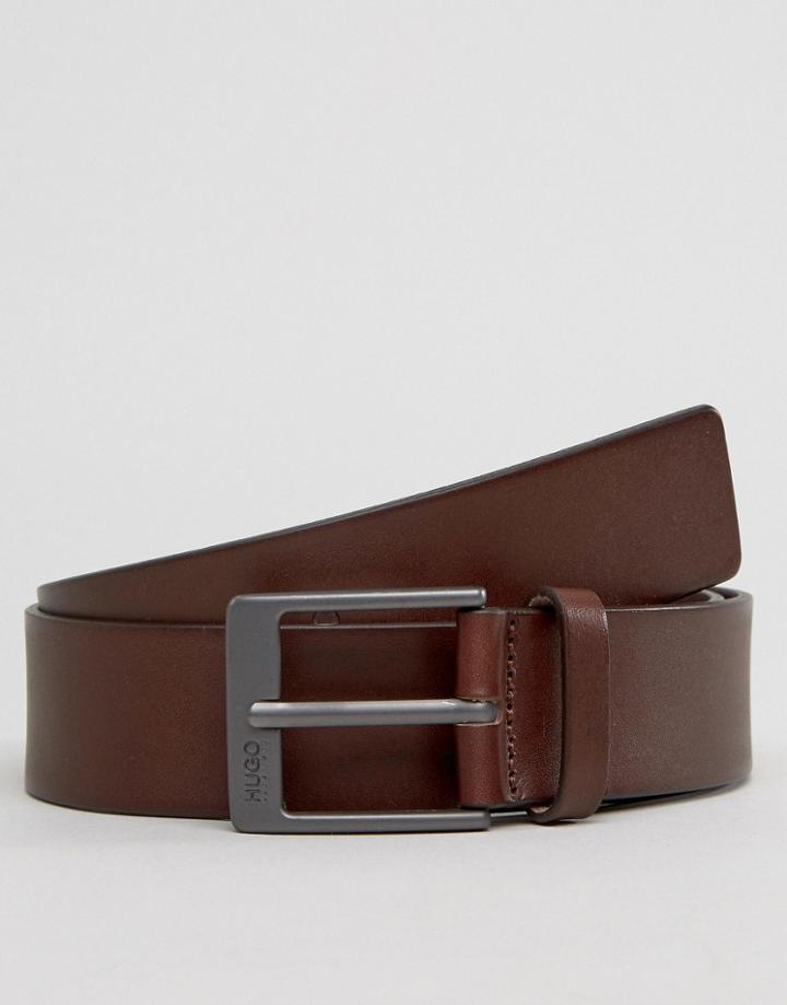 Hugo By Hugo Boss Giole Leather Belt Brown - Brown