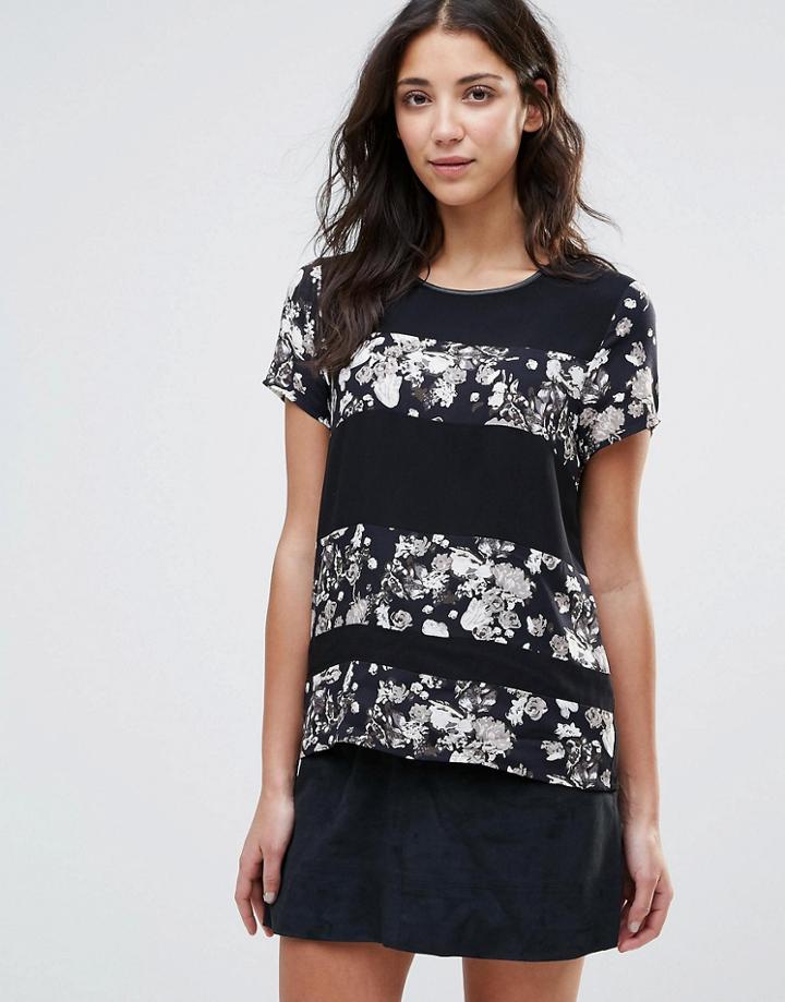 Vero Moda Floral Panel T-shirt - Multi