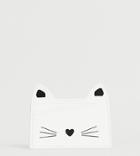 Monki Cat Face Card Holder In White - White