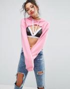 Asos Sweat With Extreme Cut Out - Pink