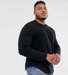 Only & Sons Longline Long Sleeve T-shirt With Raw Neck Detail