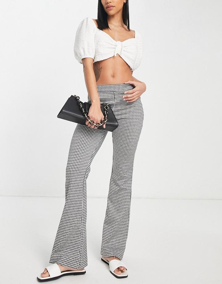 Vero Moda Flared Pants In Black Gingham