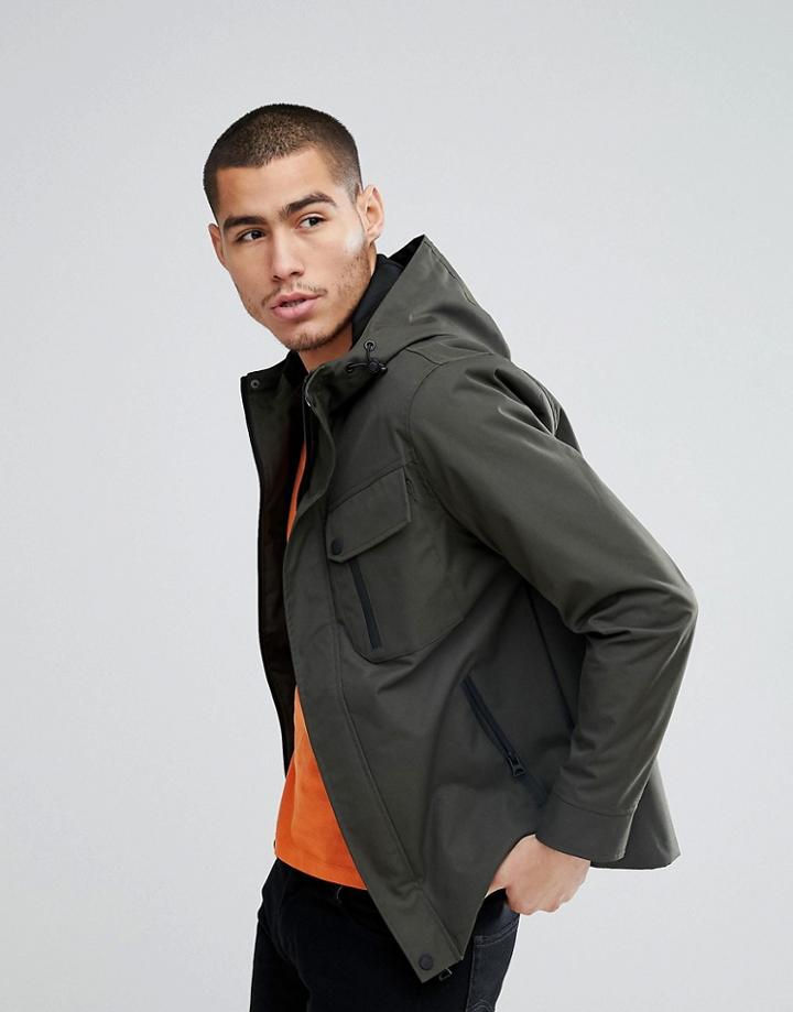 Brave Soul Chest Pocket Harrington Jacket - Green