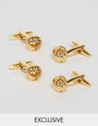 Reclaimed Vintage Gold Knot Cufflinks In 2 Pack - Gold