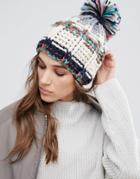 Pull & Bear Rainbow Colored Bobble Hat - Multi