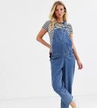 Urban Bliss Maternity Straight Leg Overalls-blue