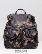 Reclaimed Vintage Inspired Dragon Backpack - Black